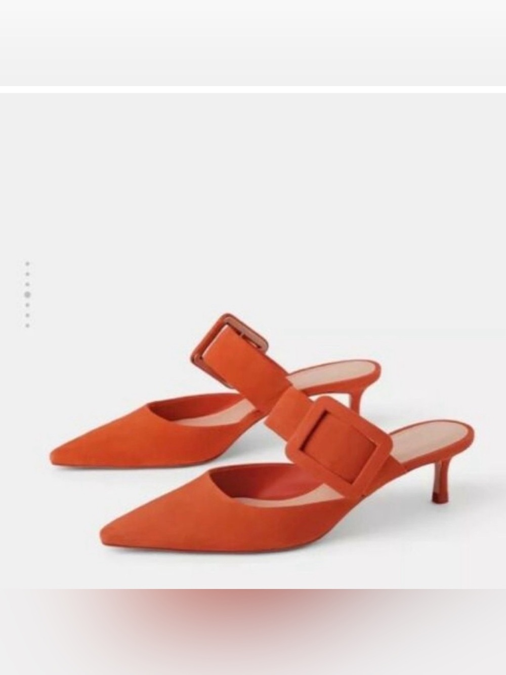 NWT Zara Res Kitten Heel Mules with Buckle size 6